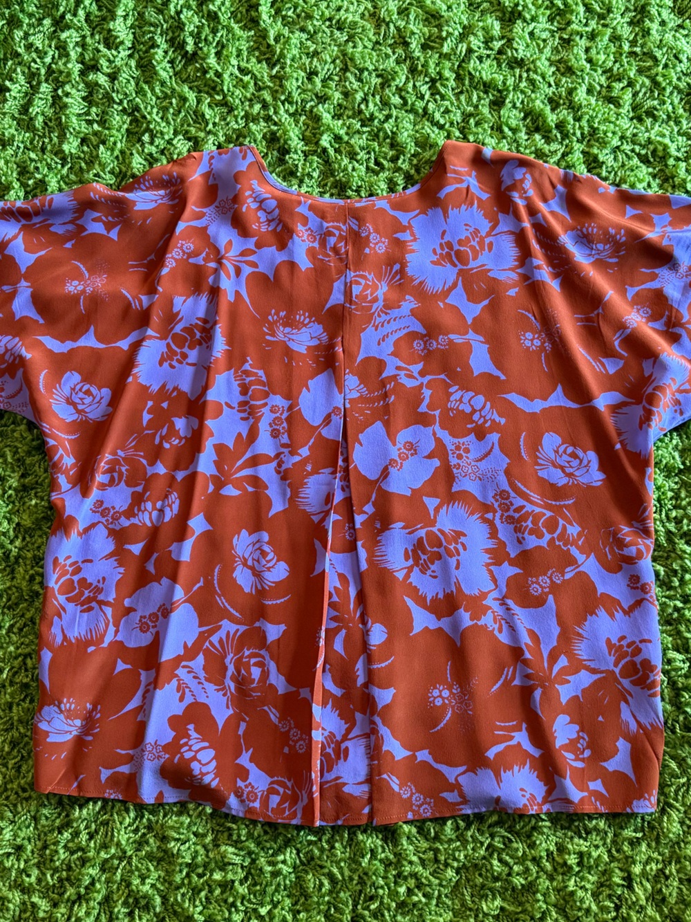 Tyler Boe Rust Top with Lavender Floral Print